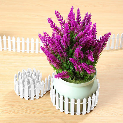 Kigley 6 Pcs 40 Inch Fairy Fence Wood Miniature Garden Picket Fence Decorations for DIY Plant Pot