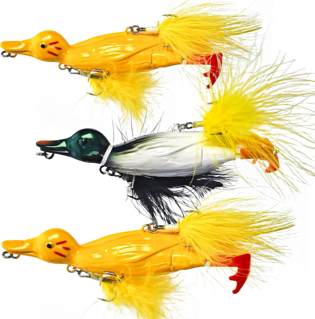 Duck Lures for Bass Fishing, Realistic Topwater Baby Duckling Baits Floating Artificial Hard