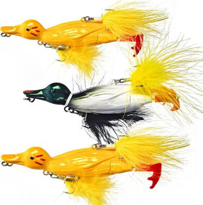 Duck Lures for Bass Fishing, Realistic Topwater Baby Duckling Baits Floating Artificial Hard
