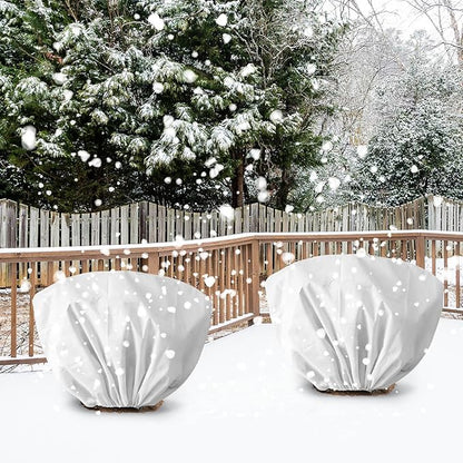 8 Pcs Plant Covers Frost Protection Bag 39.3" x 19.6" Winter Reusable Plants Jacket with Drawstring