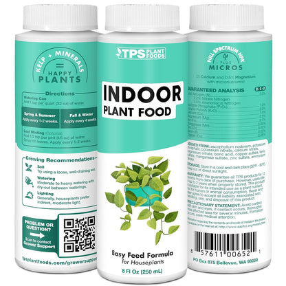 TPS NUTRIENTS Indoor Plant Food for Houseplants, Liquid Fertilizer 8 oz (250mL)