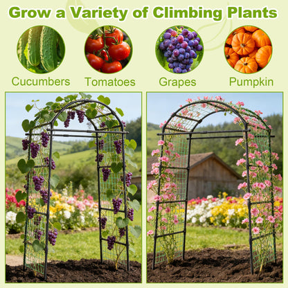 Miory Garden Arch Trellis for Climbing Plants Outdoor, 7ft Tall Plants Support Trellis for Climbing