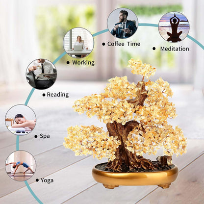 Natural Tree of Life (1,251 Gemone unt) Cryal Tree with Healing Properties - Bonsai Feng Shui Money
