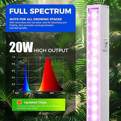 Barrina Grow Lights for Indoor Plants, Full Spectrum, 4ft 160W (8 x 20W), LED Grow Light Strip for