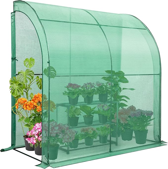 EAGLE PEAK 3 Tier Lean to Portable Greenhouse, Heavy-Duty Indoor & Outdoor Garden with Wire