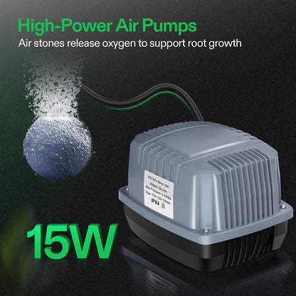 VIVOSUN DWC Hydroponics Grow System with Top Drip Kit 4 Buckets