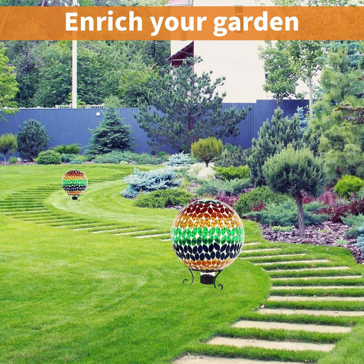 Kesywale Metal Gazing Ball Stand for 10 or 12 Inch Outdoor Garden Gazing Globes and for Plant or