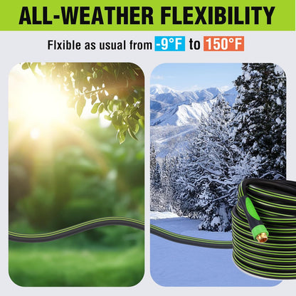 WORKPRO Hybrid Garden Hose 5/8 in.x 100ft, Water Hose Heavy Duty, Flexible, Lightweight Hybrid