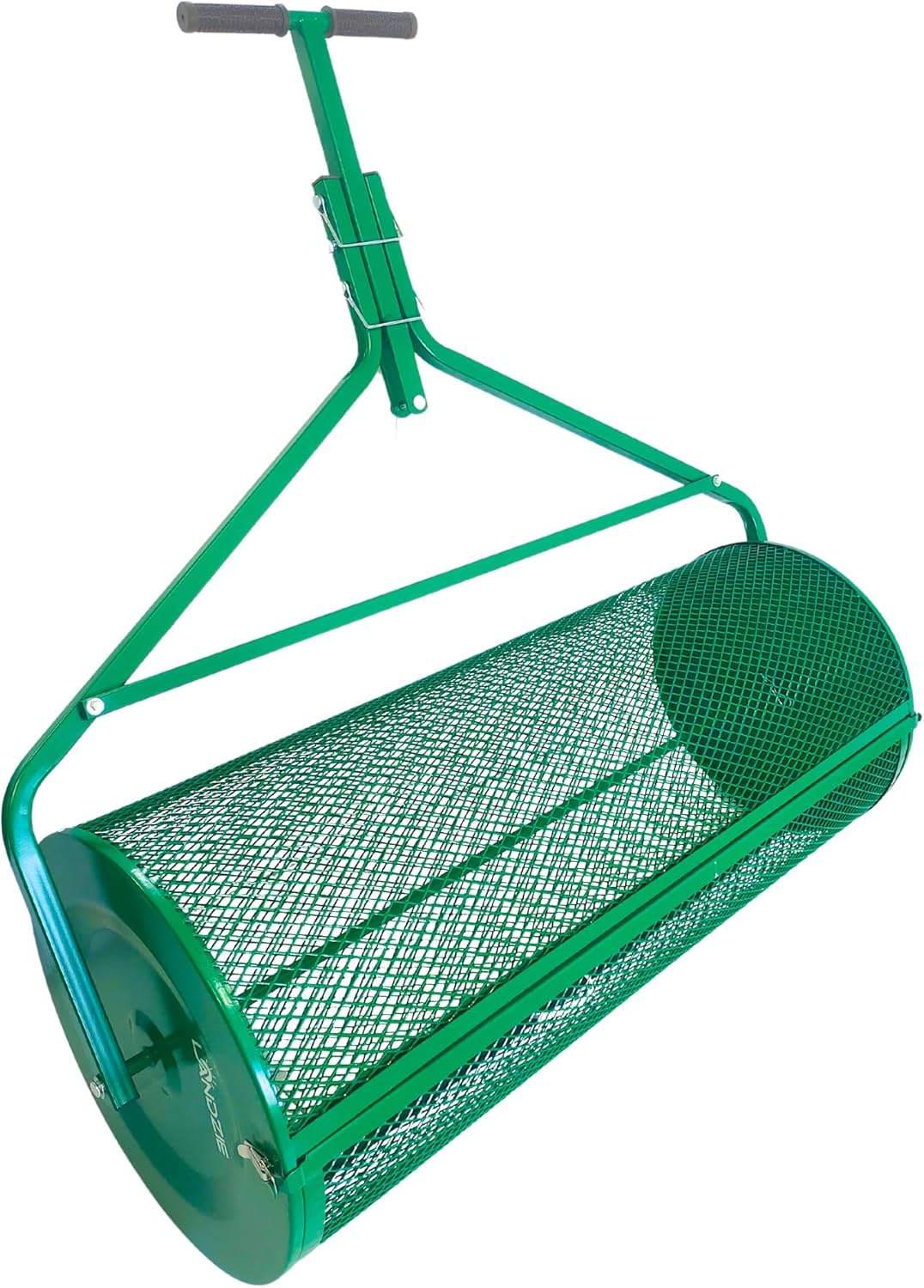 LANDZIE Lawn & Garden Spreaders - 44 Inch Heavy Duty Metal Mesh Basket Push/Tow Spreader - Compost
