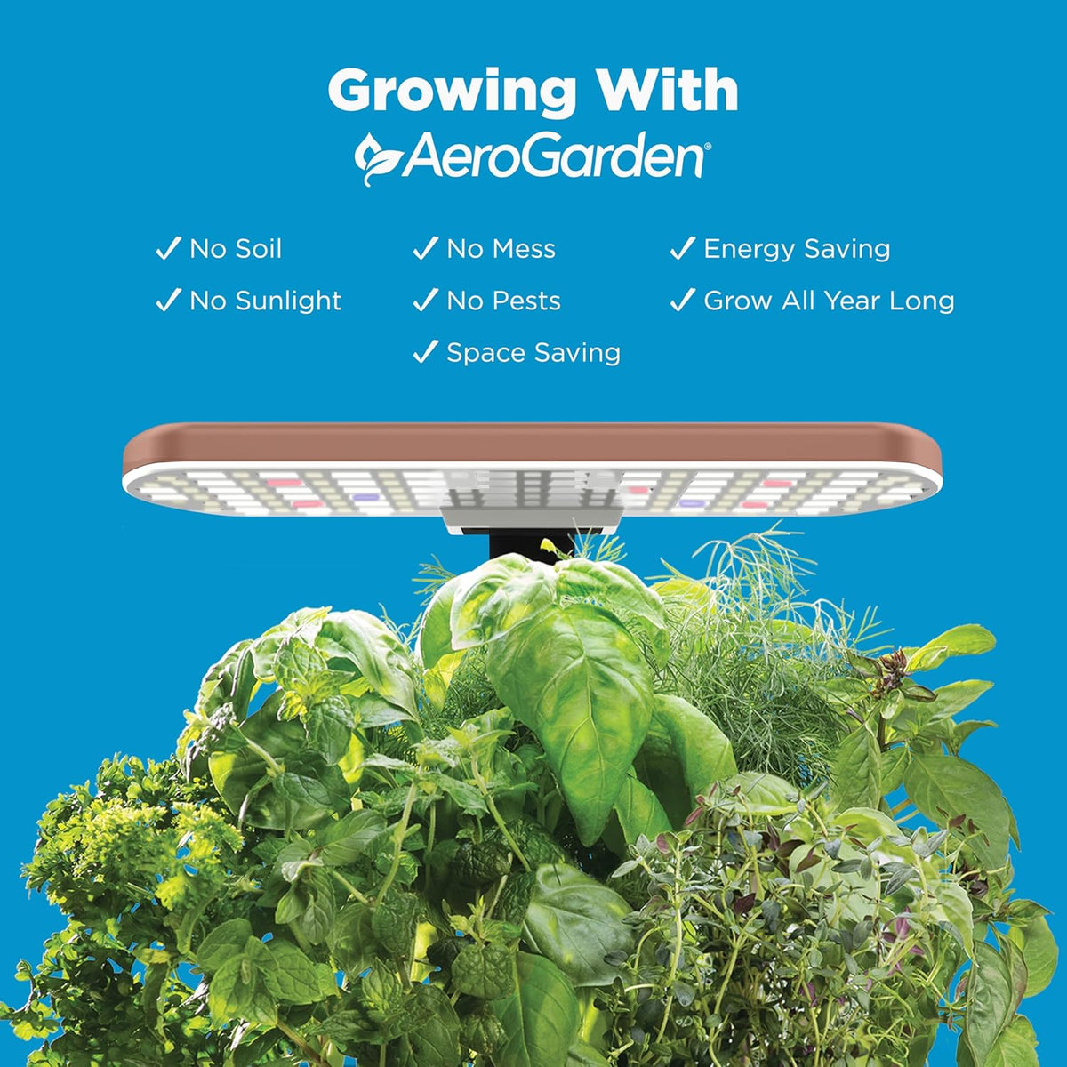 AeroGarden Harvest Lite, Indoor Garden Hydroponic System with LED Grow Light, Holds up to 6