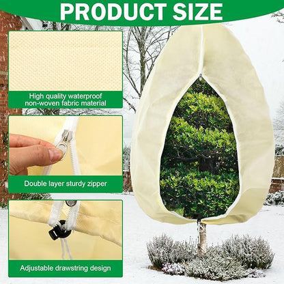 Plant Covers Freeze Protection 10 x 10 ft Extra Large Frost Cloth Plant Covers with Zipper