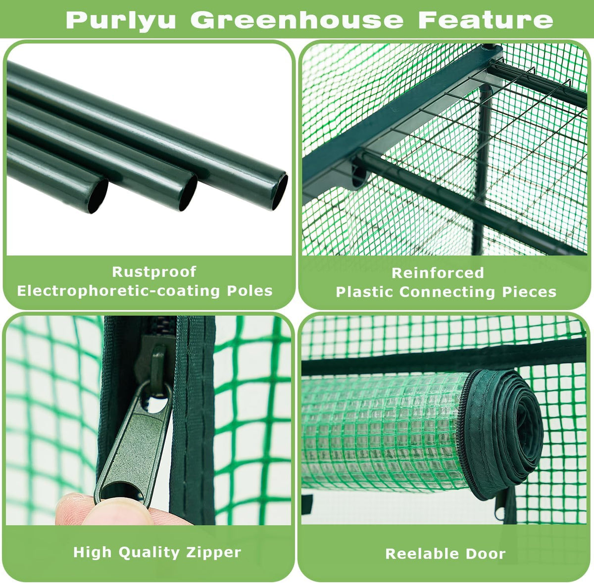 Mini Greenhouse for Indoor Outdoor,Plant Green House 4-Tier Rack Stand Portable Greenhouses with