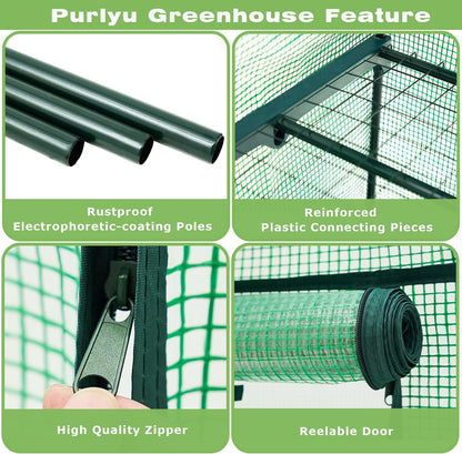 Mini Greenhouse for Indoor Outdoor,Plant Green House 4-Tier Rack Stand Portable Greenhouses with