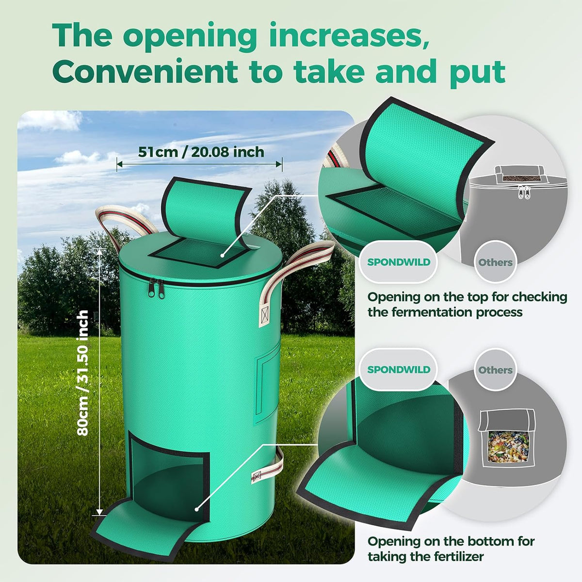 Reusable Garden Yard Waste Bag – 43 Gallon Breathable Thickened Reusable Lawn Bag, with 4 Handles