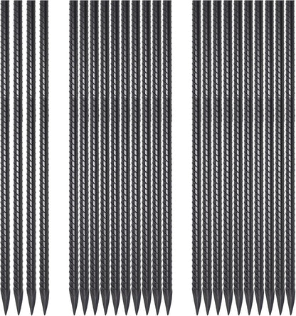 24 Pack Straight Rebar Stakes 24 Inch Metal Stakes for Ground Heavy Duty with Chisel Point End 1/2