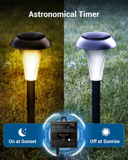 DEWENWILS 60W WiFi Low Voltage Transformer, 120V AC to 12V DC, Smart Outdoor Low Voltage Landscape