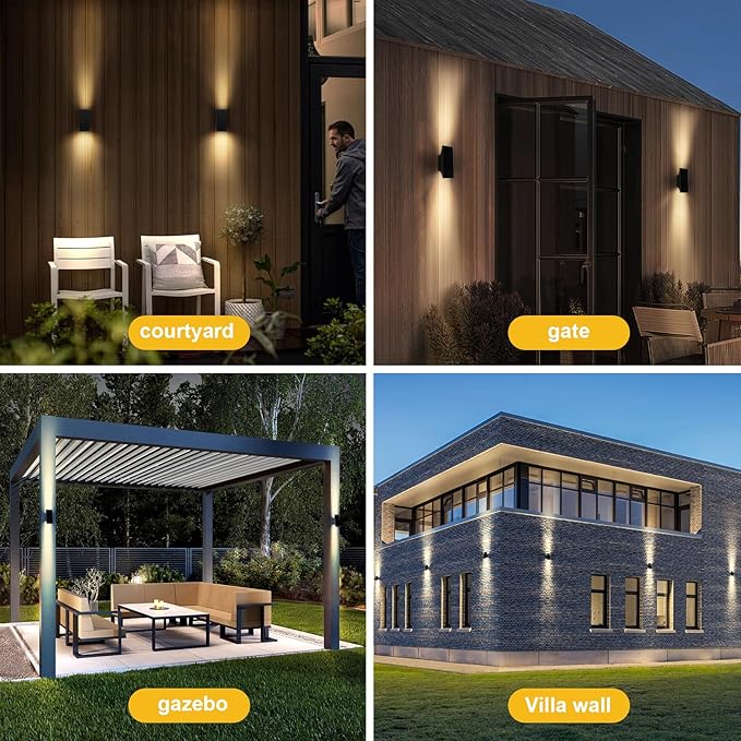 Solar Sconce Lights Outdoor, Dimmable Solar Wall Lights Up and Down, 3000K 700LM Solars Lights