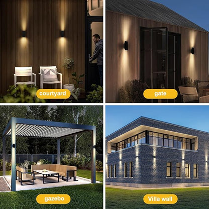 Solar Sconce Lights Outdoor, Dimmable Solar Wall Lights Up and Down, 3000K 700LM Solars Lights
