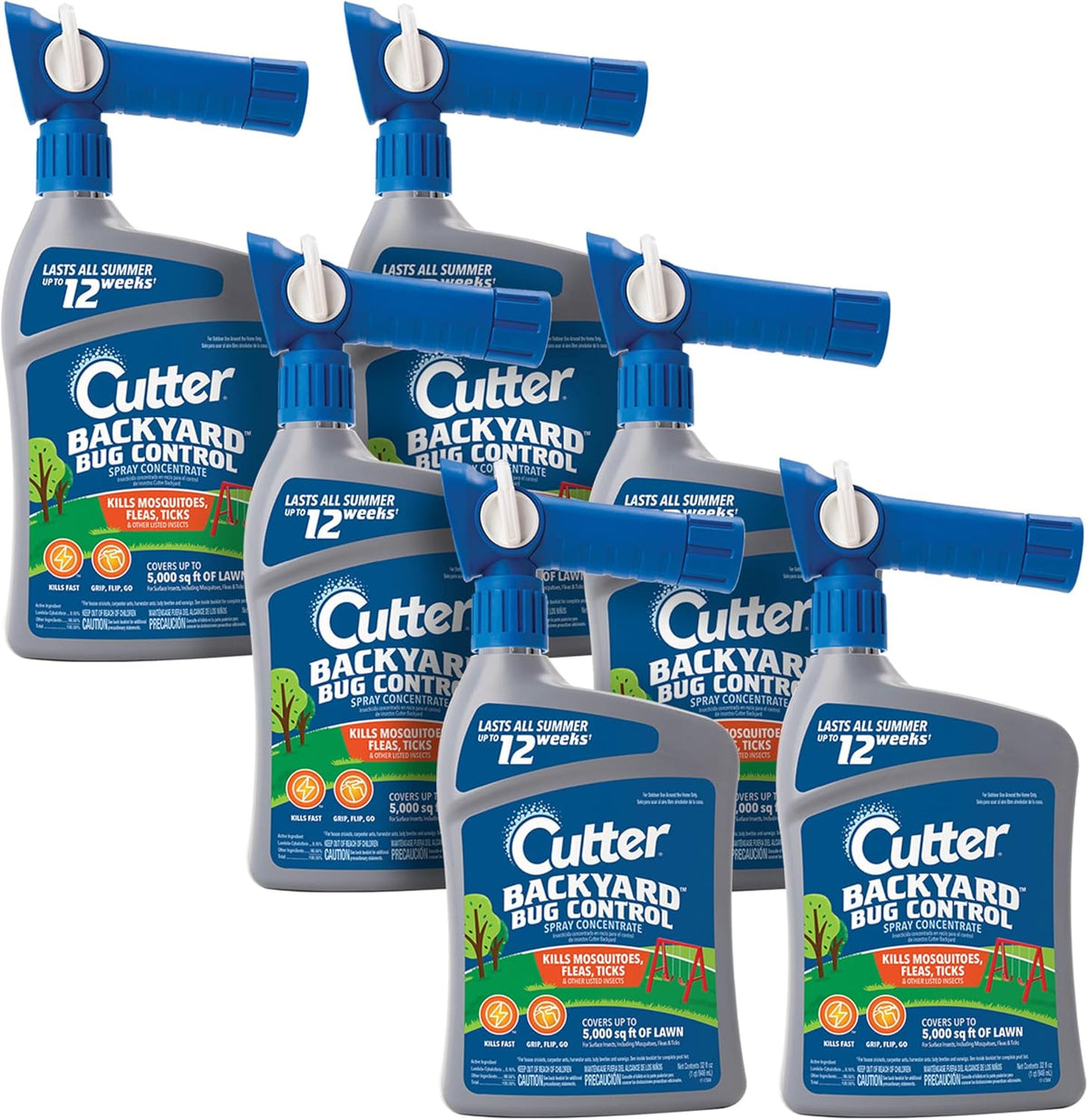 Cutter Backyard Bug Control Spray Concentrate (6 Pack), Kills Mosquitoes, Fleas & Listed Ants, 32