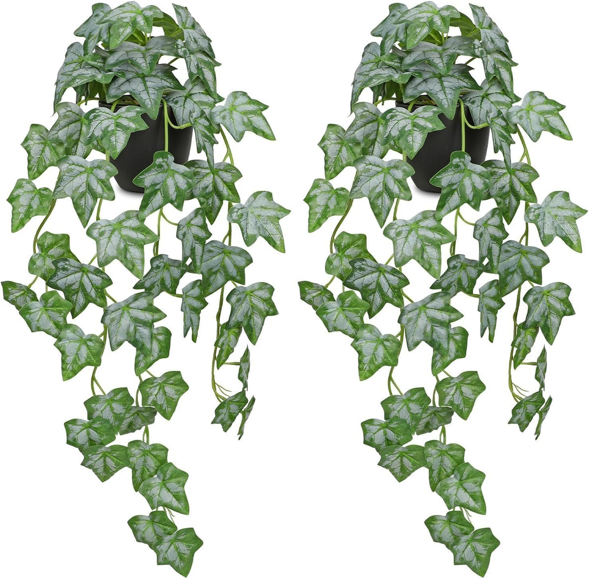 Set of 2 Fake Ivy Plant for Home Decor Indoor Silk Artificial Hanging Plant 25" Fake Ivy Vine Faux