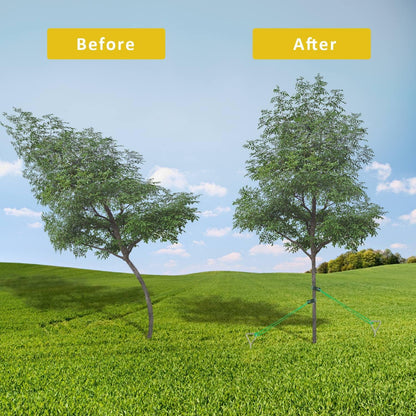Tree Stake Kit, Heavy Duty Spiral Tree Stakes for Leaning Trees, Straightening Solution for Young