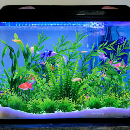 Aquarium Decorations - 25pcs Green Plants for Fish Tank, Plastic Decor Accessories