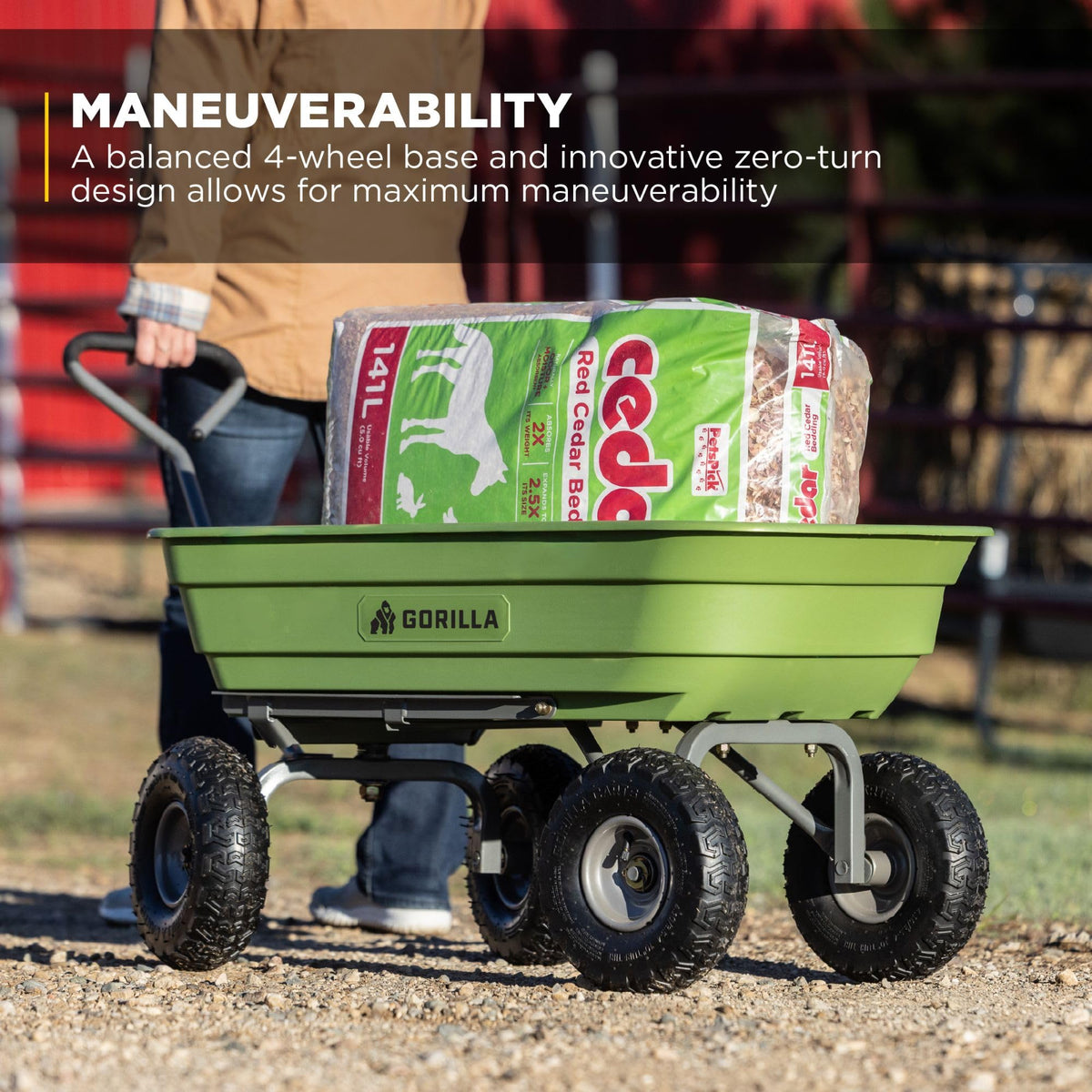 Gorilla Carts 600-Pound Capacity Heavy Duty Poly Yard Garden Steel Quick Dump Utility Wheelbarrow