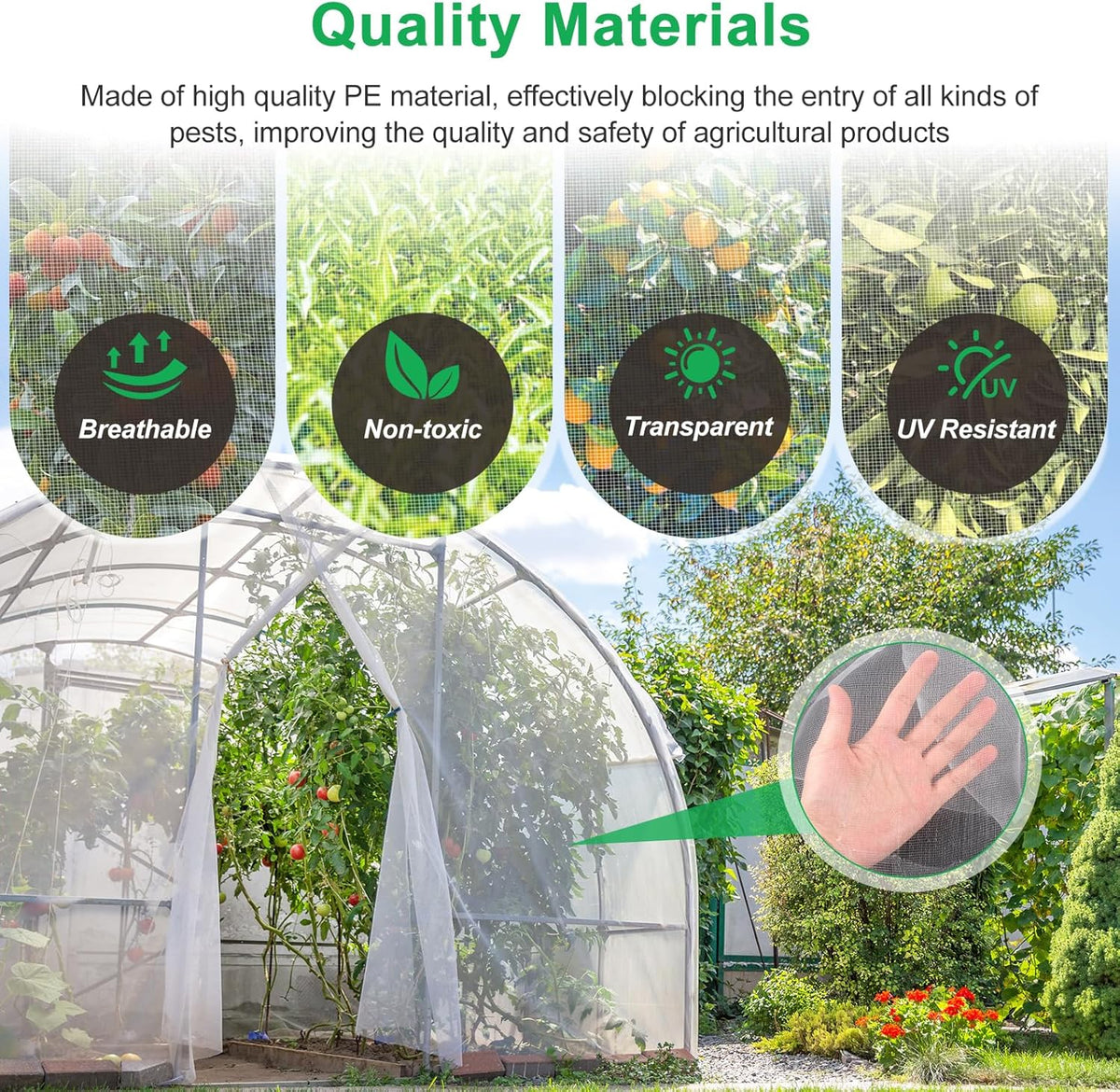 Garden Netting Pest Barrier, 10 X 50FT Insect Netting for Garden Raised Beds, Garden Bug Netting