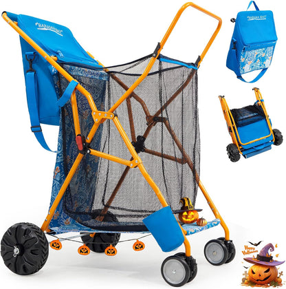 Old Bahama Bay Beach Cart with Large Wheels for Sand, Wide Wheelbase Beach Wagon with Insulated