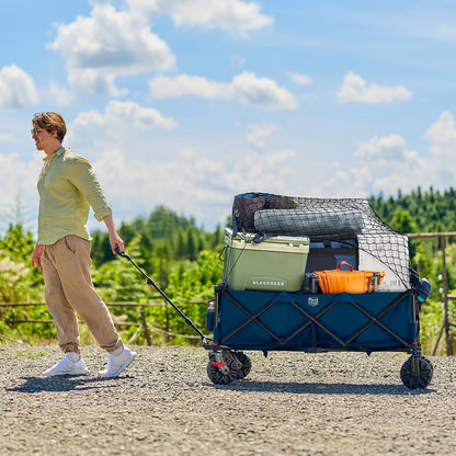 Timber Ridge 51.2" Extended Collapsible Wagon - Heavy-Duty Utility Cart with All-Terrain Wheels