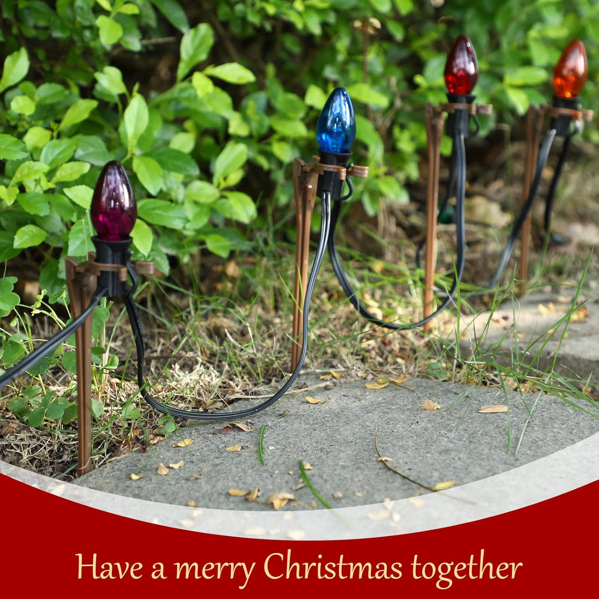 Jetec 200 Pieces Christmas Light Stakes Universal Yard Lawn Holiday 7.5 Inches Light Ground Stakes