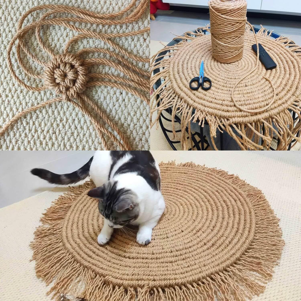 5mm Jute Twine, 164 Feet Braided Jute Rope, Heavy Duty and Thick Twine Rope for DIY Artwork