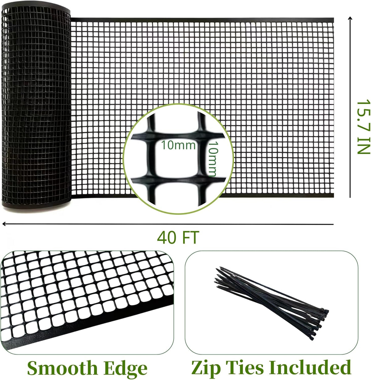 PotatoLife Plastic Wire Mesh Fence, Balcony Fence for Baby and Pets, Safety Fence, Stair Protector