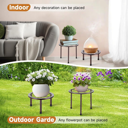 5 Pack Metal Plant Stand, Anti-Rust Iron Plant Stands for Indoor and Outdoor, Heavy Duty Flower Pot