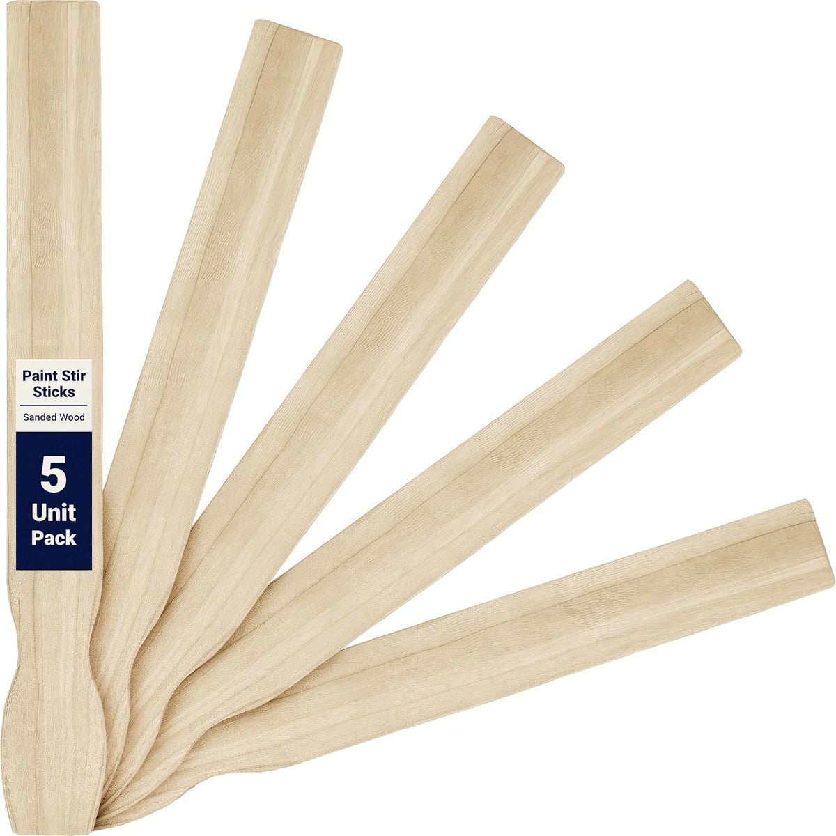 Ultra Sturdy 21in Paint Stir Sticks 5 Pack. Sanded Wood Paddle Stirrers for Mixing Epoxy or Paints