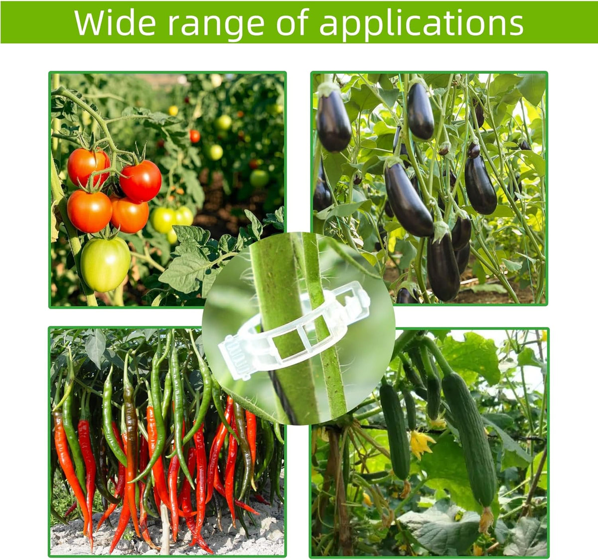 100 Pcs Plant Support Clips,Plastic Clips for Securing Plants,Tomato Vine Clips,Plant Fixing