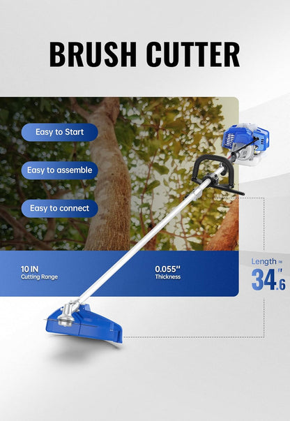 WILD BADGER POWER 26cc Weed Wacker Gas Powered, String Trimmer/Edger, Pole Saw, Hedge Trimmer and