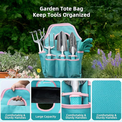MelonArt Garden Tool Set,8 Pcs Gardening Hand Tool Starter Kit for Women Heavy Duty Outdoor Tool