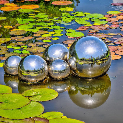 uxcell Gazing Ball 3.15 Inch 80mm Reflective Sphere Polished Hollow Ball, Stainless Steel Gazing