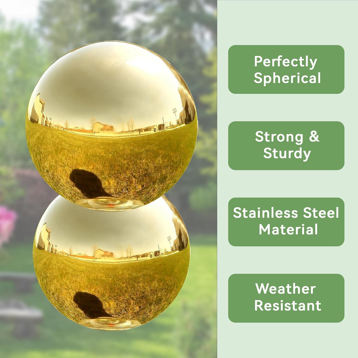 Lily's Home Stainless Steel Gazing Globe Mirror Ball, Colorful and Shiny Addition to Any Garden or
