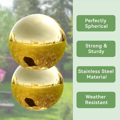 Lily's Home Stainless Steel Gazing Globe Mirror Ball, Colorful and Shiny Addition to Any Garden or