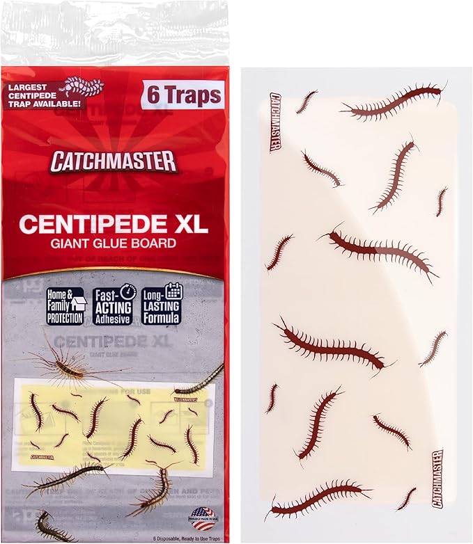 Catchmaster Centipede XL Giant Glue Boards 6-PK, Adhesive Bug Catcher, Cricket, Roach, Scorpion &