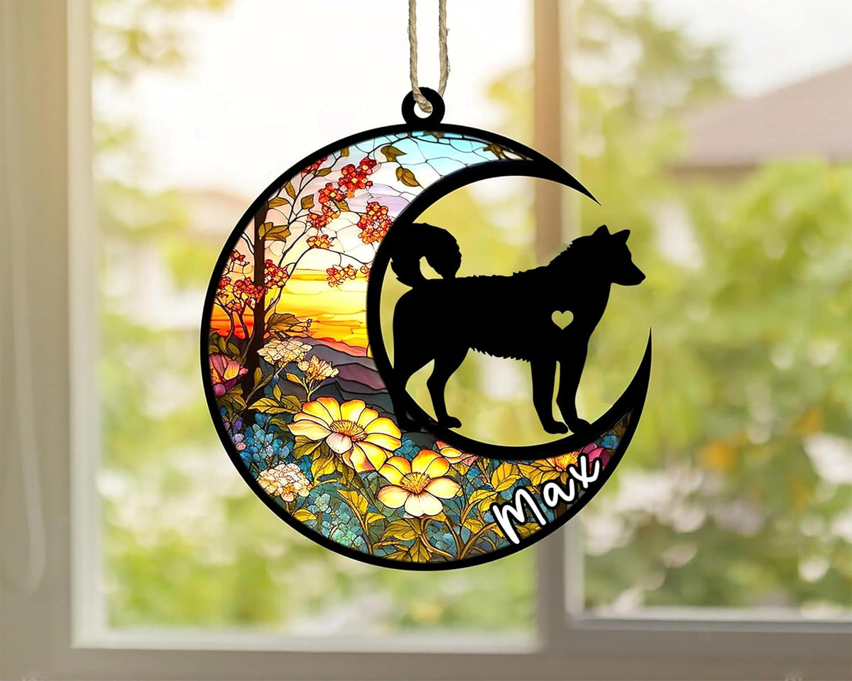 Personalized Dog Memorial, Custom Name Husky Dog Christmas Ornament with Name, Custom Breeds, Pet