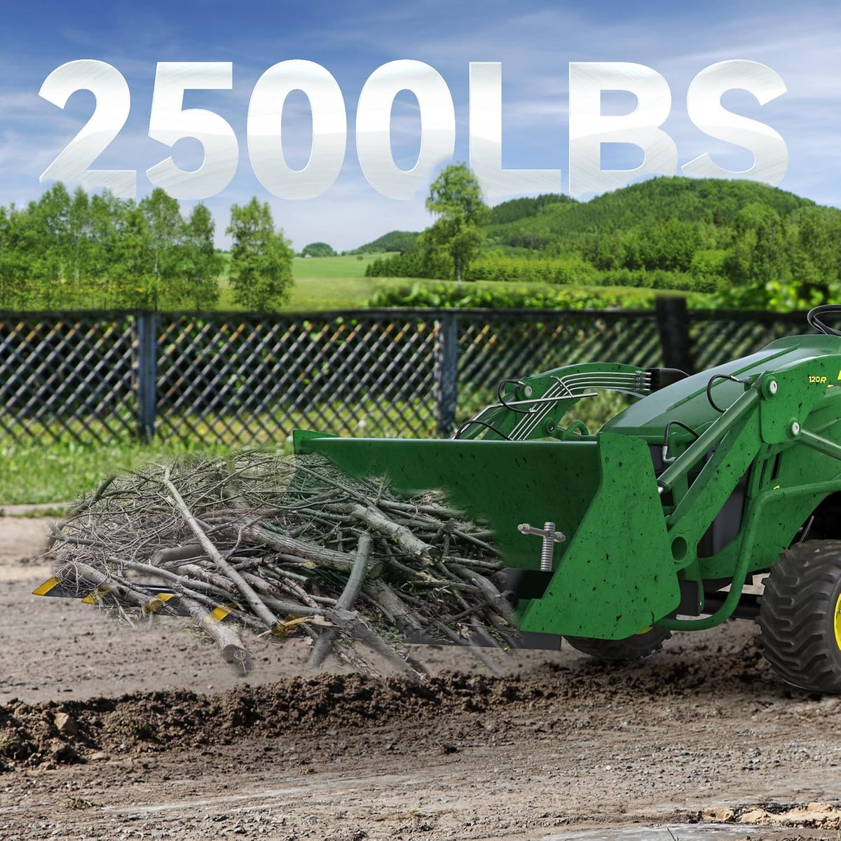 YITAMOTOR Clamp on Debris Forks Fits 48'' Bucket, 2500 lbs Heavy Duty Quick Attach Pallet Forks for