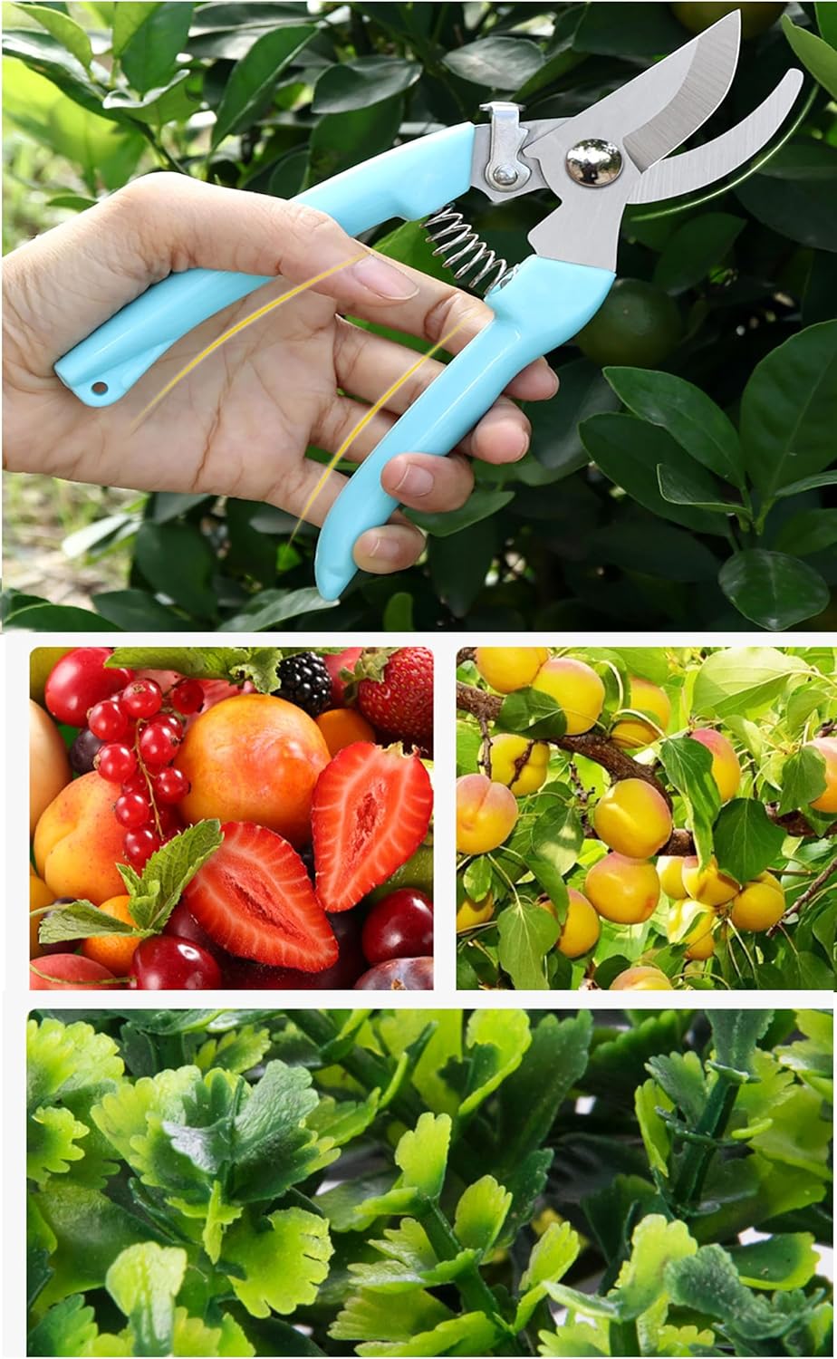 Blue Garden Flower Shears Pruning Shears 6.9 inches Scissors Heavy Duty Plant Scissors for Cutting