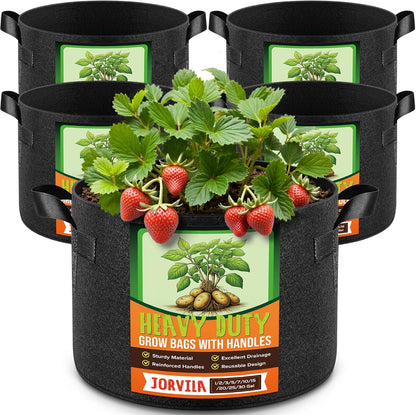 5 Pack 25 Gallon Grow Bags, Thickened Nonwoven Fabric Planter Pots with Handles, Heavy Duty 300G