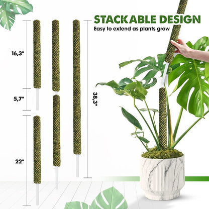 DUSPRO Stackable Mesh Moss Pole for Plants Monstera Potted Plant Stakes for Indoor Plants
