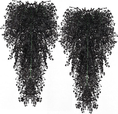 RECUTMS Artificial Hanging Plants Indoor 4 Pcs Artificial Ferns Plants Large Faux Hanging Plant