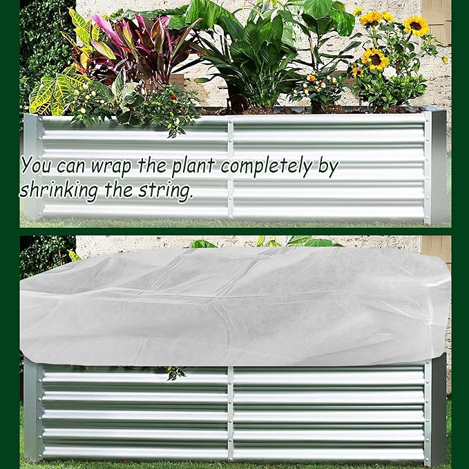 Rectangular Plant Cover Frost Big Size for 4×3×1FT Non Woven Fabric Garden Bed Cover with Zip