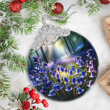 Bluebell Stained Glass Orament - Christmas Ornament - Christmas Decorations for Tree - Holiday